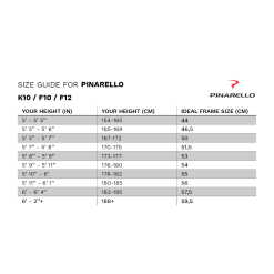 Pinarello Dogma F10 - 44 - Carbon Road Bike - Dura Ace Di2 - Team Sky -Racercykler Salg size chart pinarello k10 f10 f12 38a9dbd0 4204 4086 99d5 726d5f24e0b8